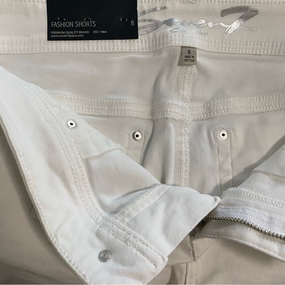 SEVEN 7 Womens White Denim 5 Pocket Shorts Size 8 - Picture 3 of 12